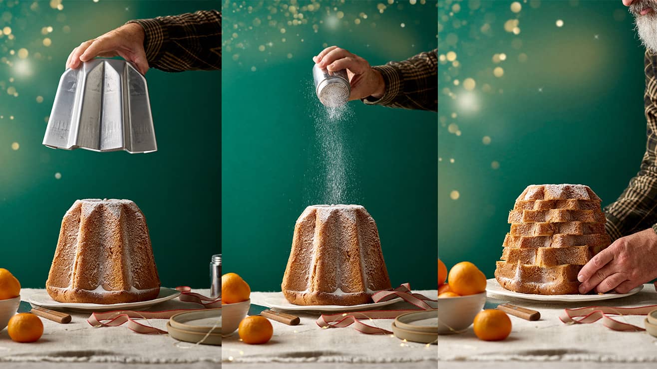 Pandoro pochádza z Verony. Je jemnejšie, bez kandizovaného ovocia, má maslovejšiu chuť a tvar osemcípej hviezdy. Posype sa cukrom v prášku, ktorý pripomína zasnežené alpské vrcholky.